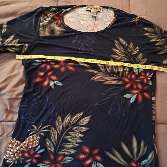 *Final Price* Caribbean Joe Top Women's Medium Stretch Tropical Hawaiian Summer - Picture 7 of 9